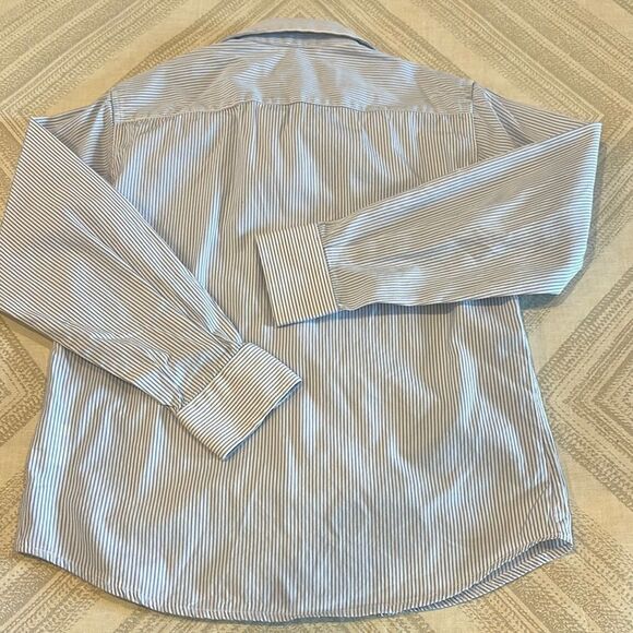 Detomaso Boys Blue & White Striped Button Down Shirt - Size 6 - Picture 5 of 5